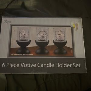 True living essentials, 6 piece candle holder set